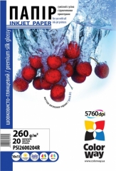Купить фотобумагу ColorWay суперглянцевая шелк 260г/м 10х15, 20л (ПШГ260-20)