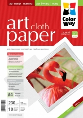 Фотобумага ColorWay ART глянец, фактура ткань 230г/м, 10л, A4. Купить фотобумагу