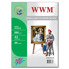 Холст WWM натуральный хлопковый Fine Art, 260g A3*20 (CC260A3.20). Купить фотобумагу