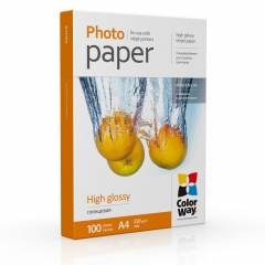 Купить фотобумагу ColorWay глянцевая 230г/м, A4, 100л (PG230-100) карт.уп.