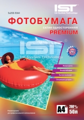 Фотобумага IST Premium сатин 260гр/м, А4, 50л., картон. Купить фотобумагу