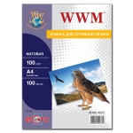 Фотобумага WWM, матовая 100g, A4*100 (M100.100)