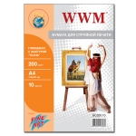 Фотобумага WWM, Fine Art глянцевая 200g/m2, "Ткань", A4, 10л (GC200.10)