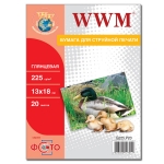 Фотобумага WWM, глянцевая 225g/m2, 130х180 мм, 20л (G225.P20)  