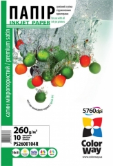 Фотобумага ColorWay сатин, микропористая 260г/м, 10х15 ПС260-20. Купить фотобумагу