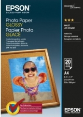 Купить фотобумагу EPSON глянцевая Glossy Photo Paper, 200g/m2,  A4, 20л (C13S042538)