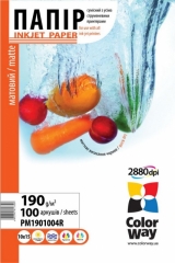 Фотобумага ColorWay матовая 190г/м, 10x15 100л (ПМ190-100) ― Витратні матеріали для струминного та лазерного друку