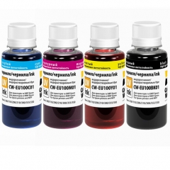 Купить комплект чернил ColorWay для Epson L100/L200 UV Dye 4х100 мл (Артикул: CW-EU100SET01) Светостойкие