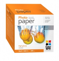 Купить фотобумагу ColorWay глянцевая 200г/м,10x15 500л (PG200-500) карт.уп