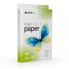 Купить фотобумагу PrintPro глянец 230г/м  A4  100л (PG230-100). Фотобумага ПринтПро