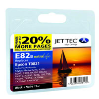 Купить совместимый струйный картридж к EPSON Stylus Photo R-270/390/RX-590 Black + 20% 16 ml (110E008201) E82B Jet Tec