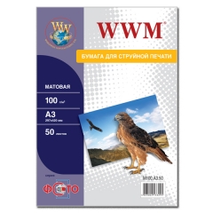 Фотобумага WWM, матовая 100 g/m2, А3, 50л (M100.A3.50). Купить фотобумагу