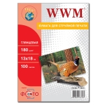 Фотобумага WWM, глянцевая 180g/m2, 130х180 мм, 100л (G180.P100/C)  