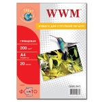 Фотобумага WWM, глянцевая 200g/m2, A4, 20л (G200.20)