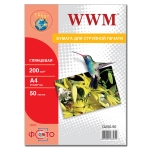 Фотобумага WWM, глянцевая 200g/m2, А4, 50л (G200.50)  