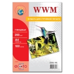 Фотобумага WWM, глянцевая 200g/m2, А4, 100л (G200.100)  