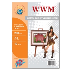 Фотобумага WWM, Fine Art глянцевая 200g/m2, "Кожа", A4, 10л (GL200.10)
