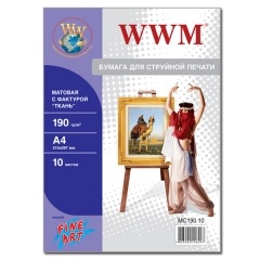 Фотобумага WWM, Fine Art матовая 190g/m2, "Ткань", A4, 10л (MC190.10). Купить фотобумагу