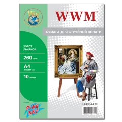 Холст WWM натуральный хлопковый Fine Art, 260g A4*10 (CC260A4.10). Купить фотобумагу