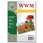 Фотобумага WWM, шелковисто матовая 260g, 100х150 мм, 20 л (SМ260.F20)  